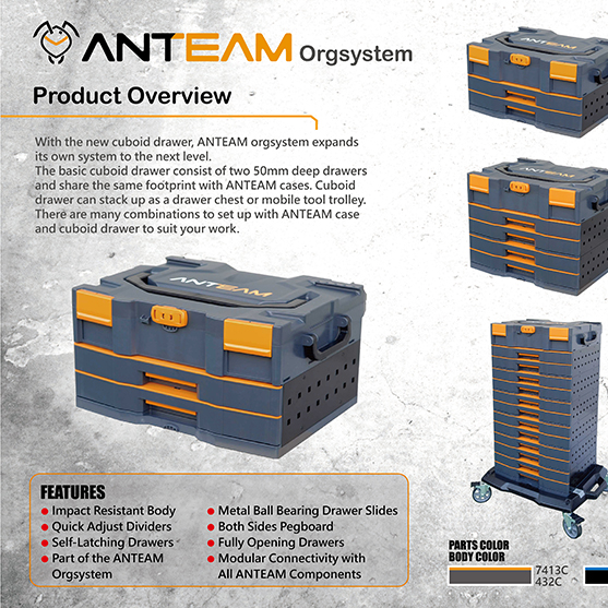 ANTEAM Tool Cabinet, Modular Stacking Tool Box